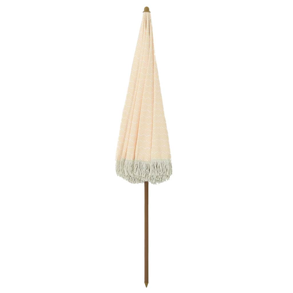 Beach Parasol Yellow and White 160 x 160 x 196 cm