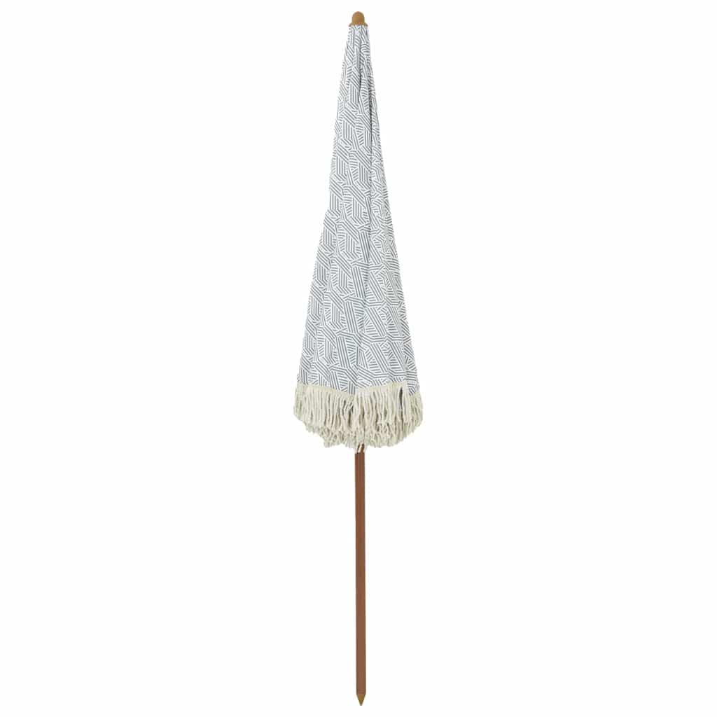 Beach Parasol Grey and White 205 x 205 x 210 cm