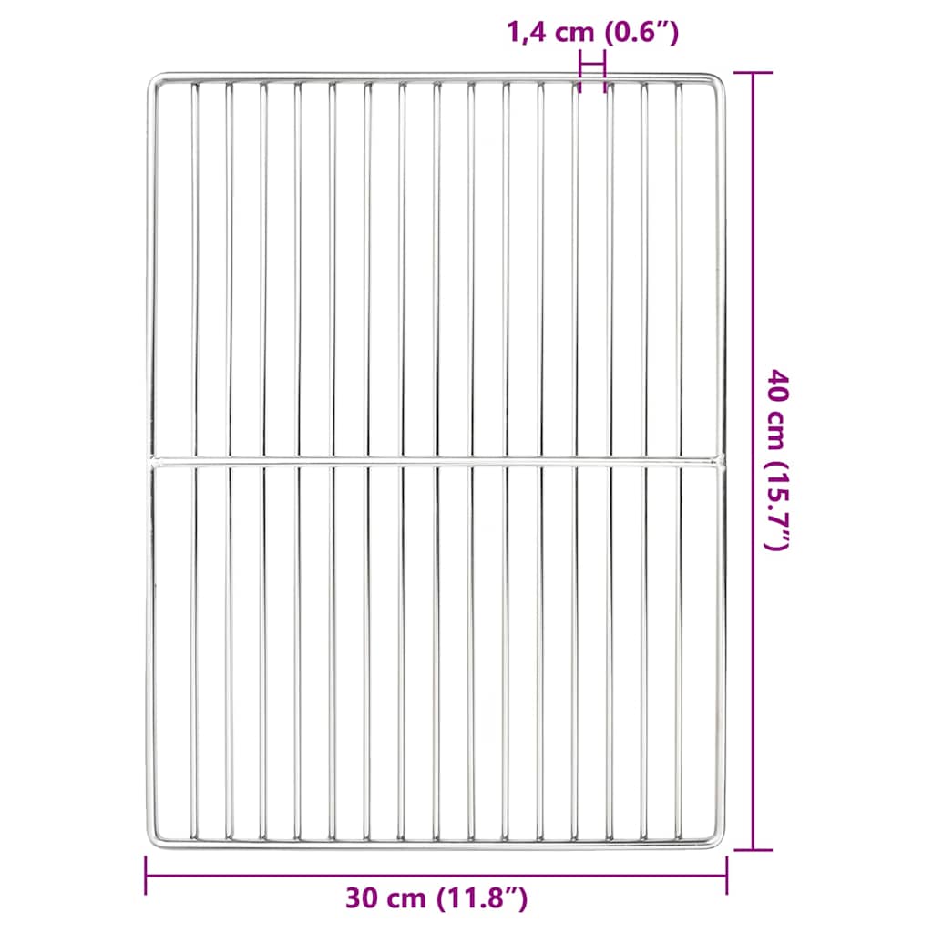 Grill Grate 40 x 30 cm Stainless Steel Silver