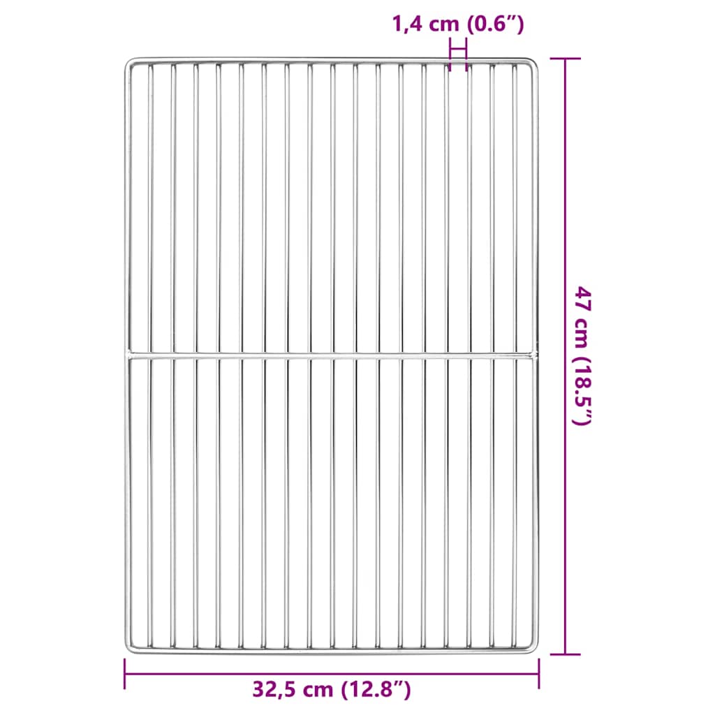 Grill Grate 47 x 32.5 cm Stainless Steel Silver