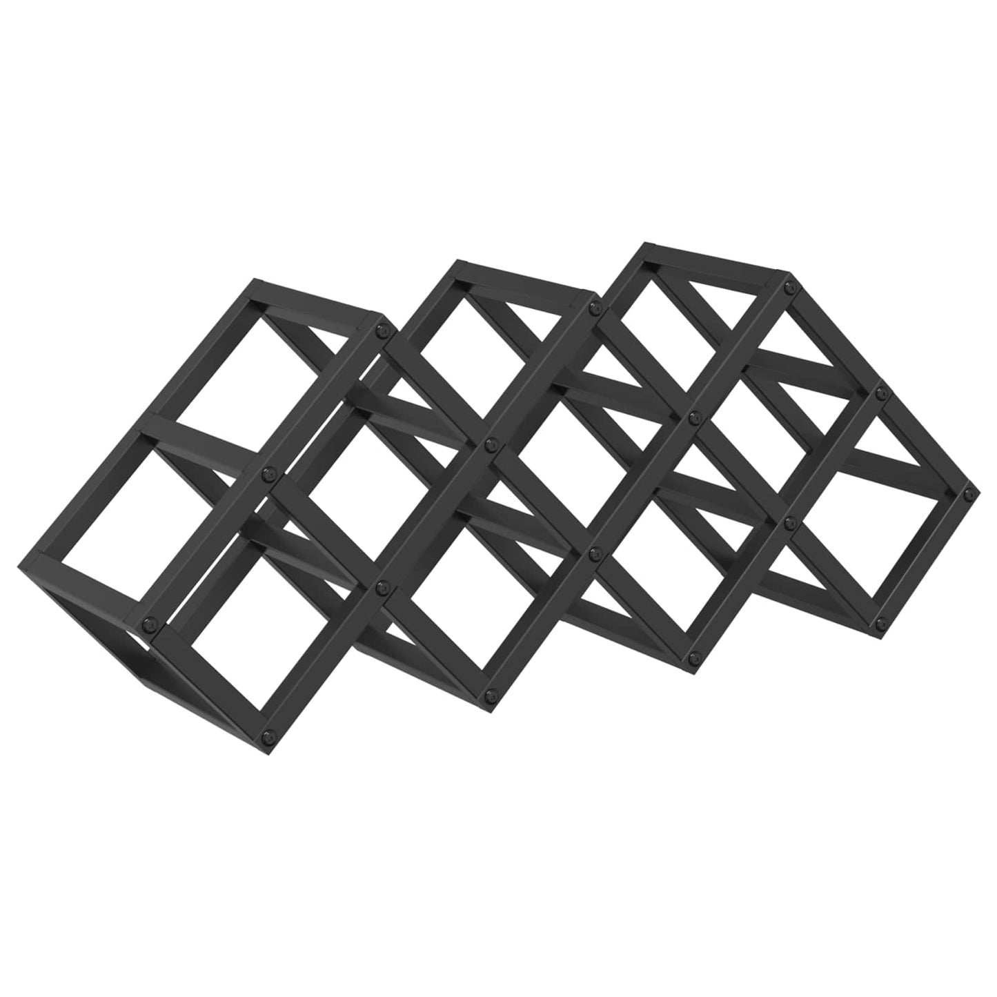 Wine Rack Black Oak 63 x 16.5 x 25 cm Powder-Coated Steel