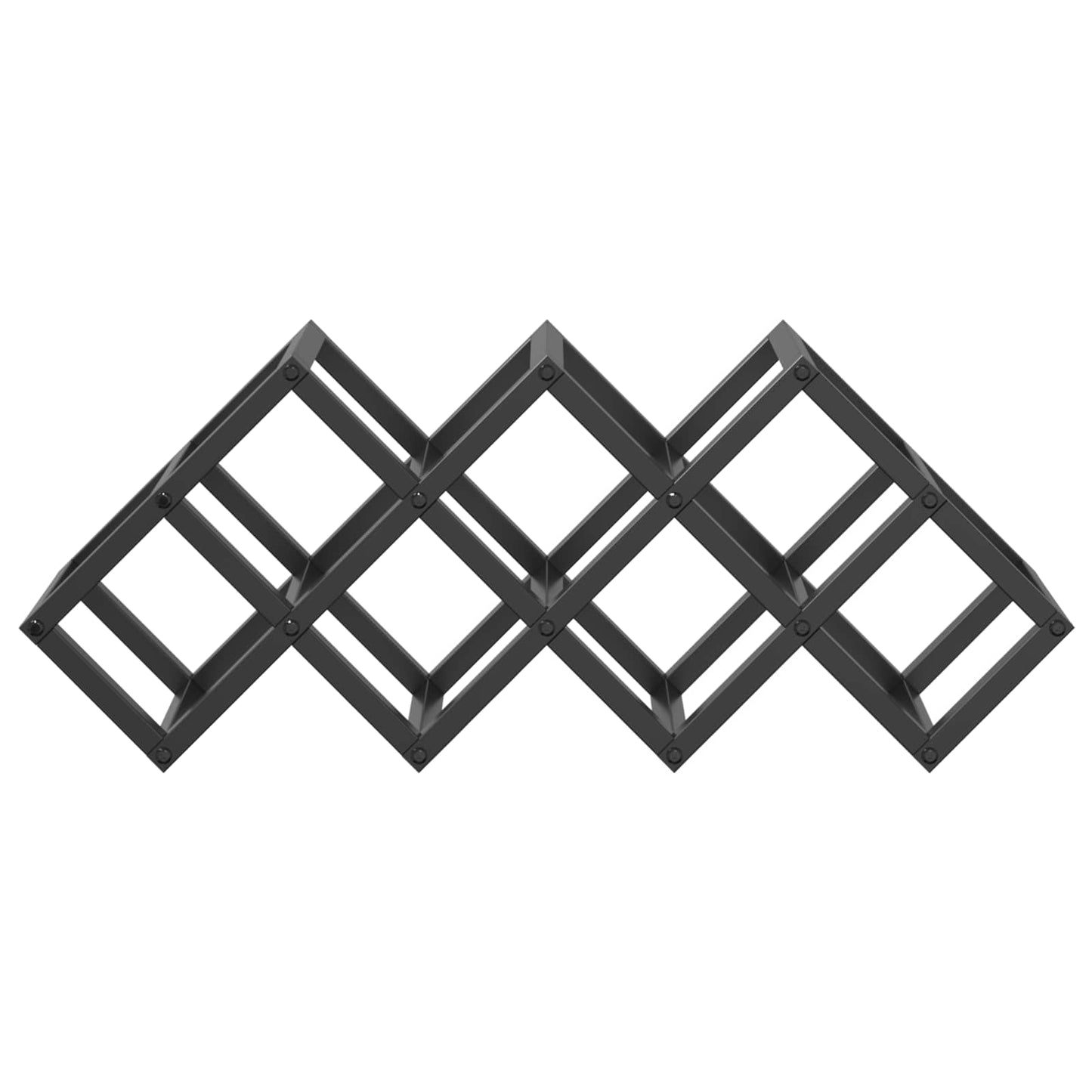 Wine Rack Black Oak 63 x 16.5 x 25 cm Powder-Coated Steel