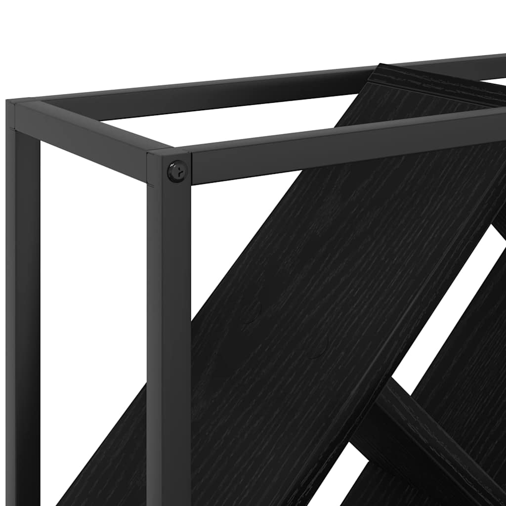 Wine Rack Black Oak 51 x 18 x 52.5 cm Engineered Wood
