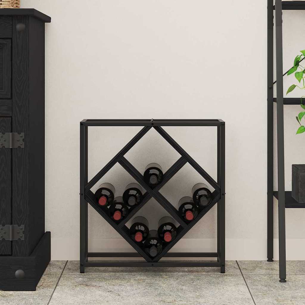 Wine Rack Black Oak 51 x 18 x 52.5 cm Engineered Wood