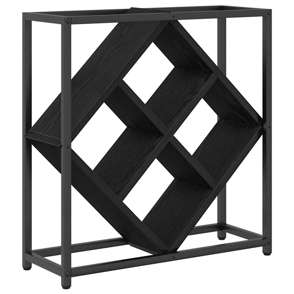 Wine Rack Black Oak 51 x 18 x 52.5 cm Engineered Wood