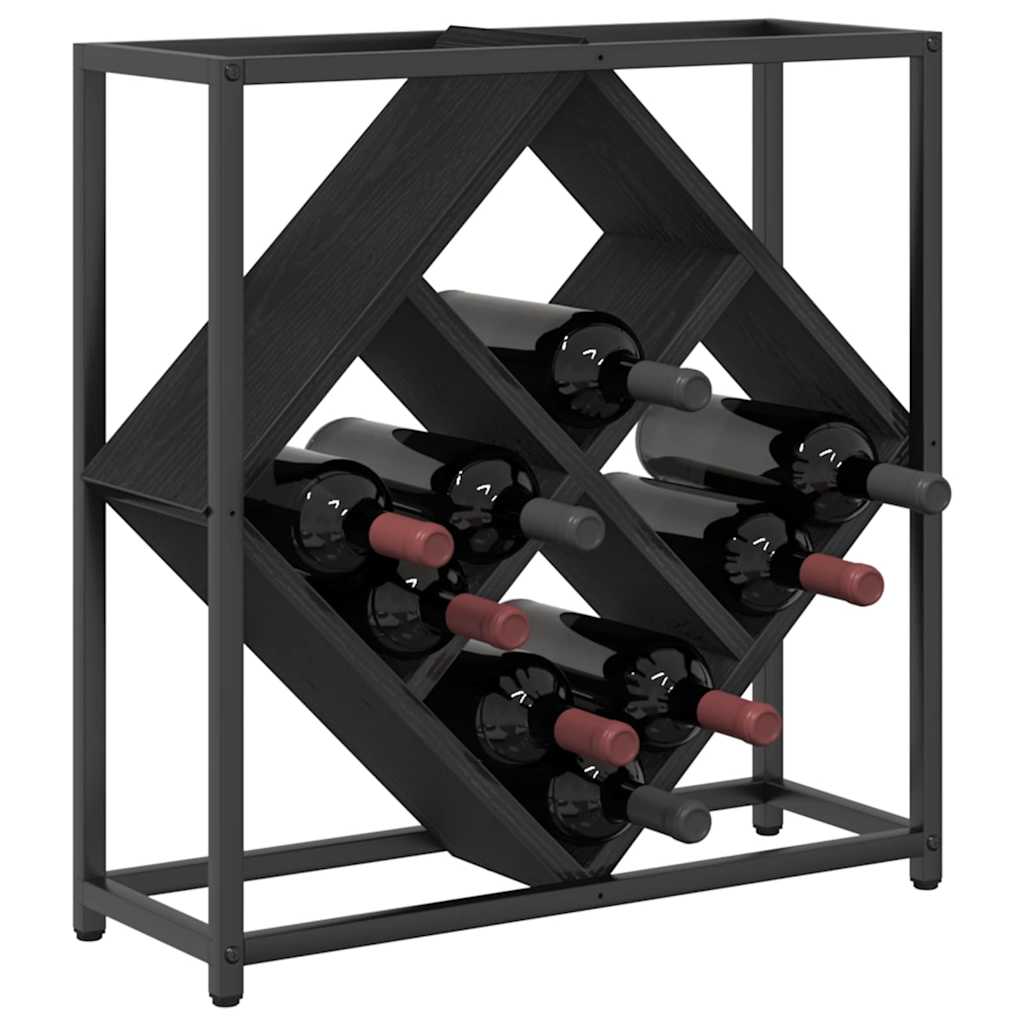 Wine Rack Black Oak 51 x 18 x 52.5 cm Engineered Wood