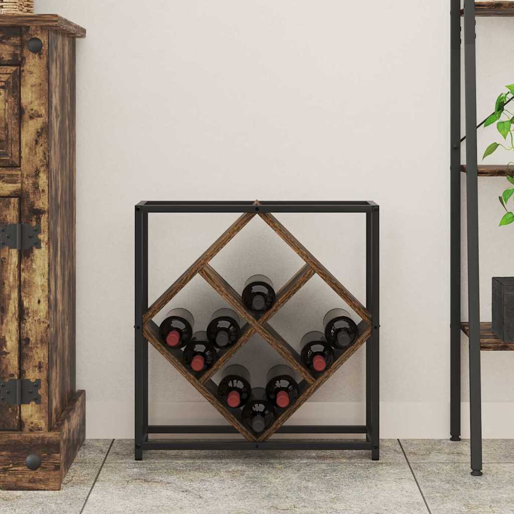 Wine Rack Smoked Oak 51 x 18 x 52.5 cm Engineered Wood