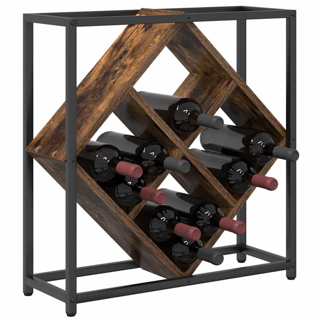 Wine Rack Smoked Oak 51 x 18 x 52.5 cm Engineered Wood