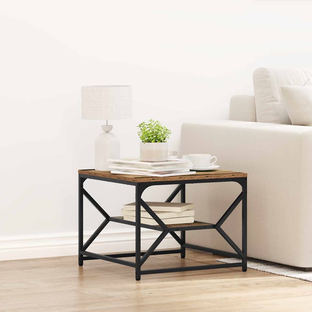 Coffee Table Old Wood 51 x 50 x 40 cm Engineered Wood and Steel