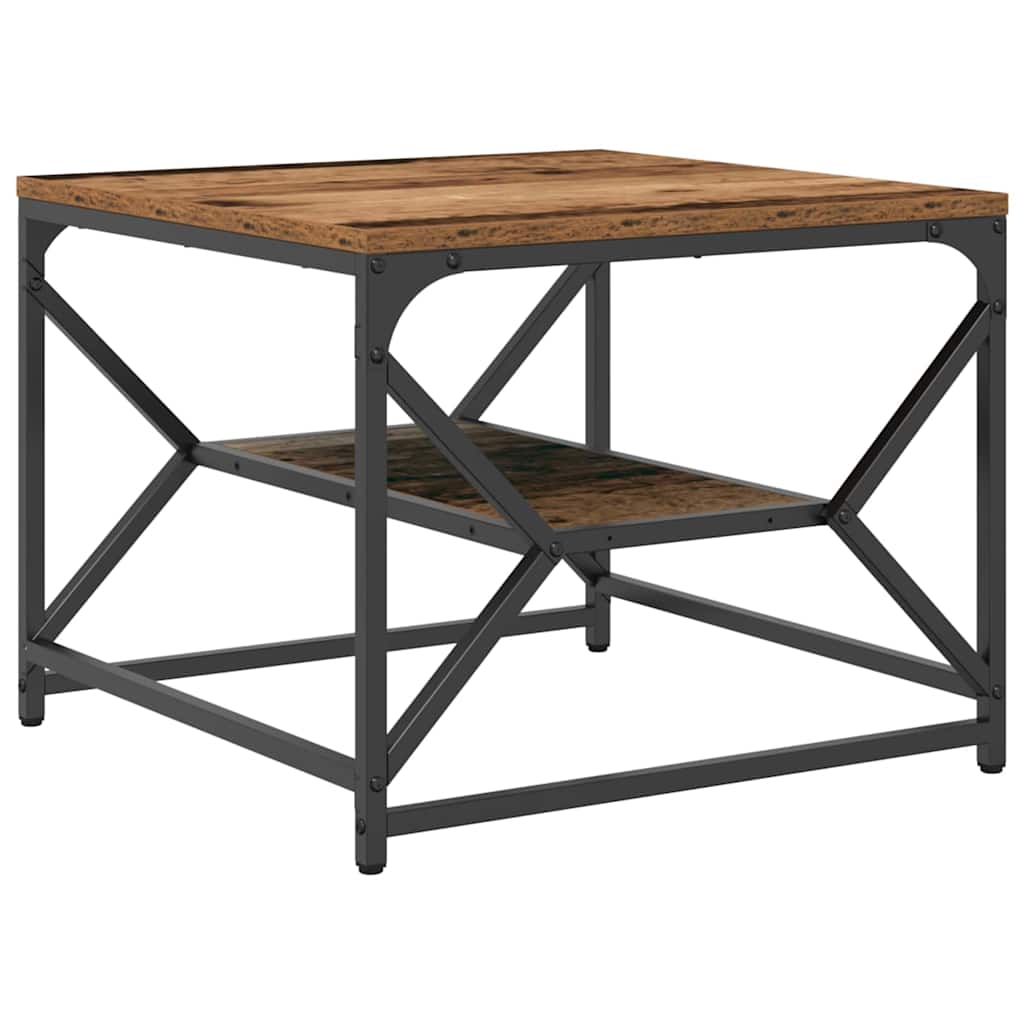 Coffee Table Old Wood 51 x 50 x 40 cm Engineered Wood and Steel