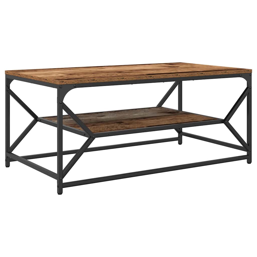 Coffee Table Old Wood 90 x 50 x 40 cm Engineered Wood and Steel