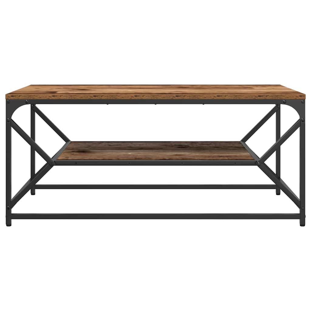 Coffee Table Old Wood 90 x 50 x 40 cm Engineered Wood and Steel
