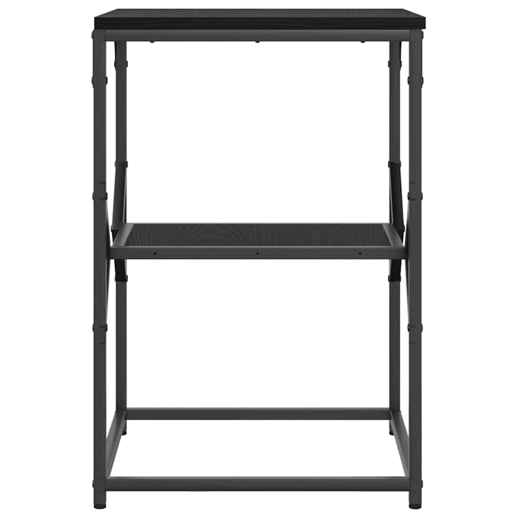 Side Table Black Oak 41 x 40 x 60 cm Engineered Wood and Steel