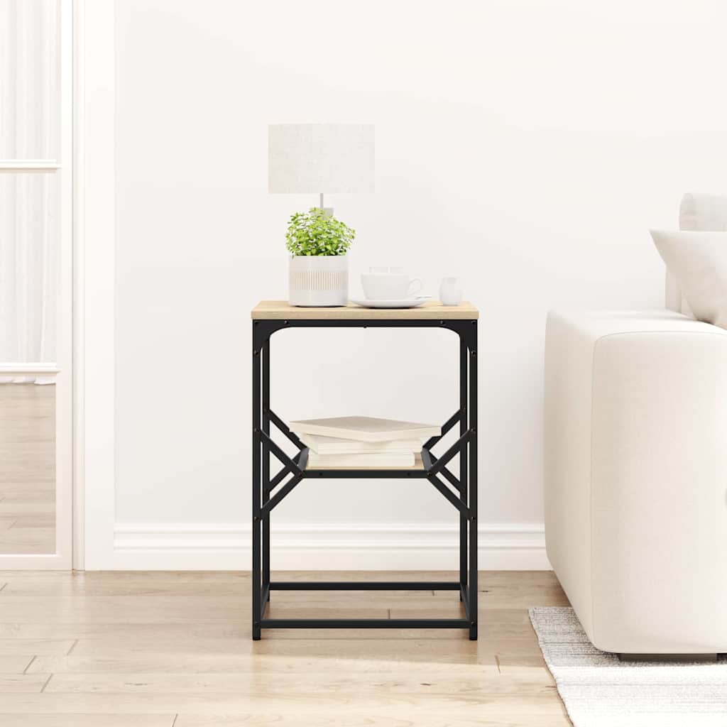 Side Table Sonoma Oak 41 x 40 x 60 cm Engineered Wood and Steel