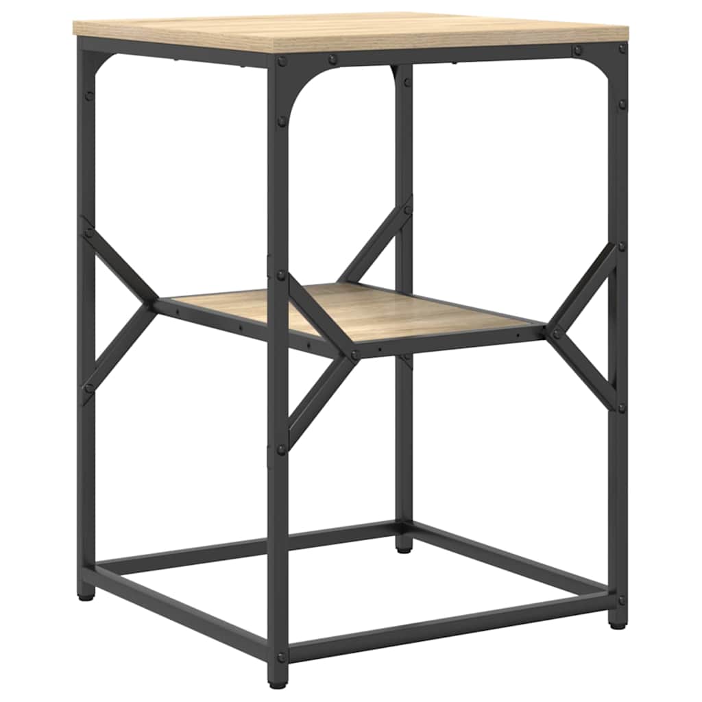 Side Table Sonoma Oak 41 x 40 x 60 cm Engineered Wood and Steel