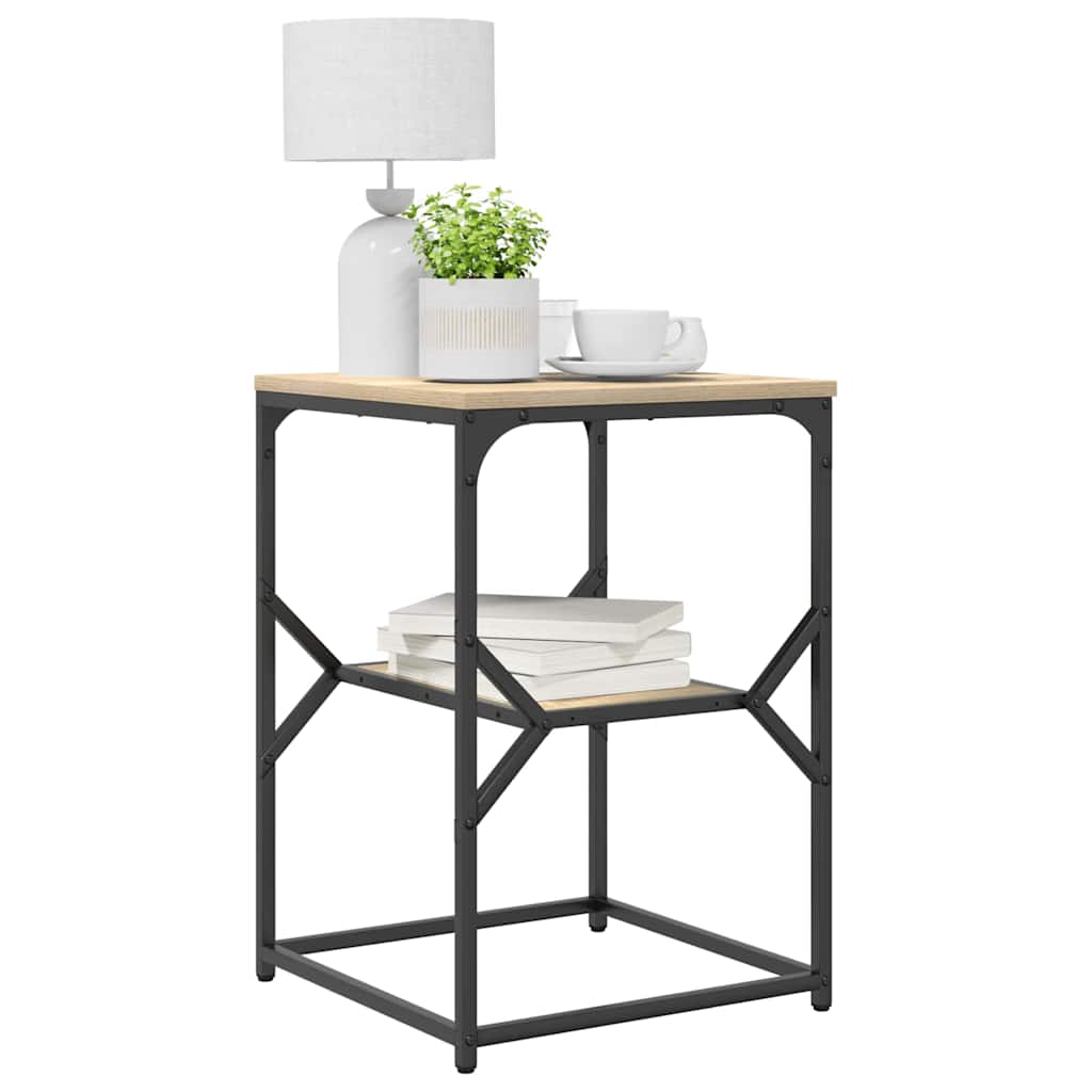 Side Table Sonoma Oak 41 x 40 x 60 cm Engineered Wood and Steel