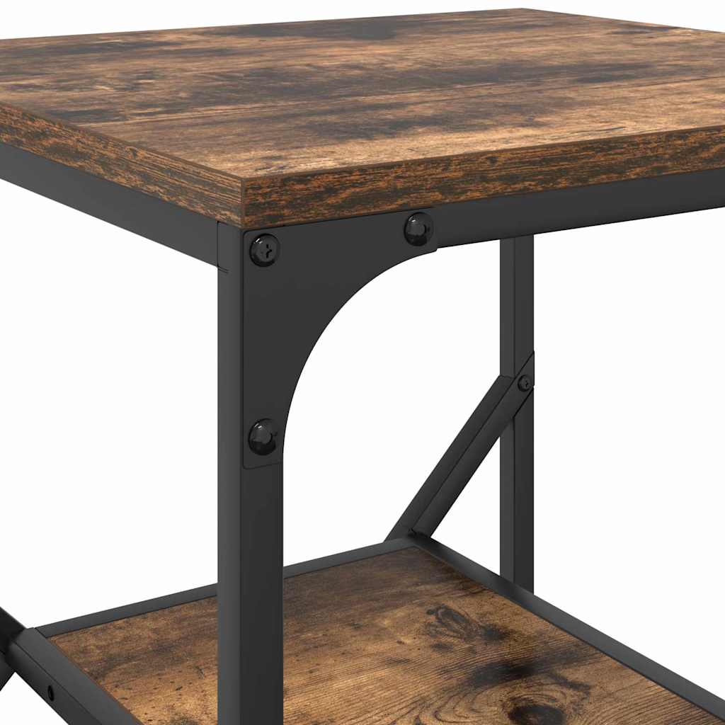 Side Table Smoked Oak 41 x 40 x 60 cm Engineered Wood and Steel