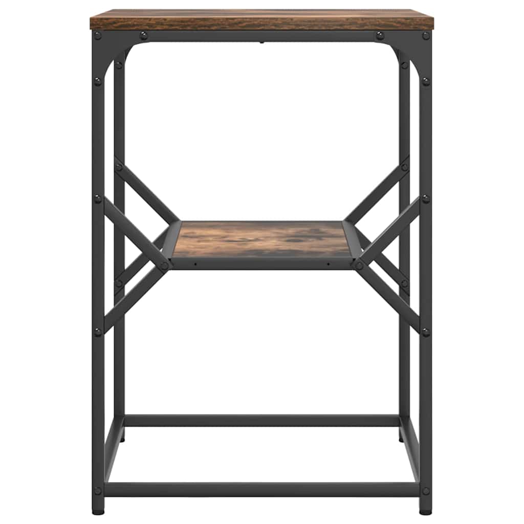 Side Table Smoked Oak 41 x 40 x 60 cm Engineered Wood and Steel