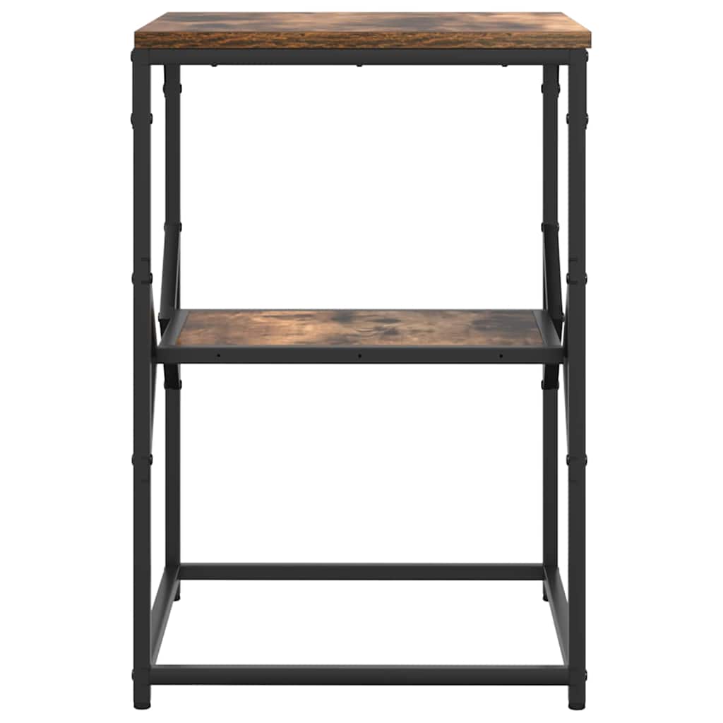 Side Table Smoked Oak 41 x 40 x 60 cm Engineered Wood and Steel