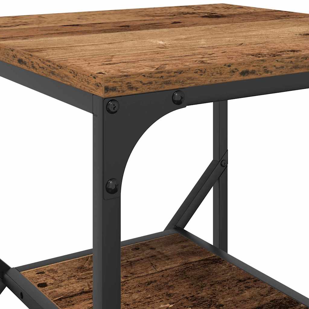 Side Table Old Wood 41 x 40 x 60 cm Engineered Wood and Steel