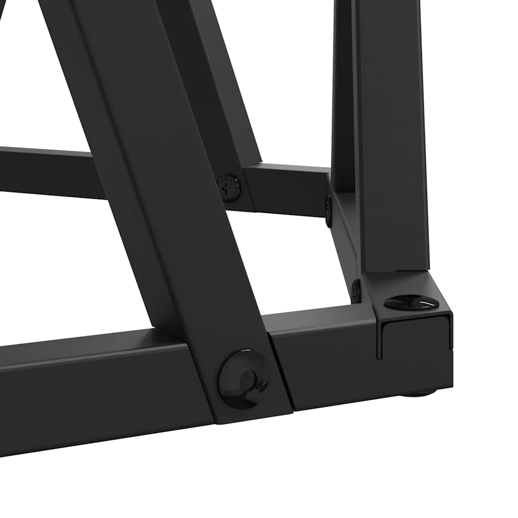 Side Table 2 pcs Black Oak Engineered Wood and Steel