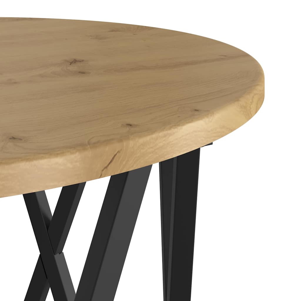 Side Table 2 pcs Artisan Oak Engineered Wood and Steel