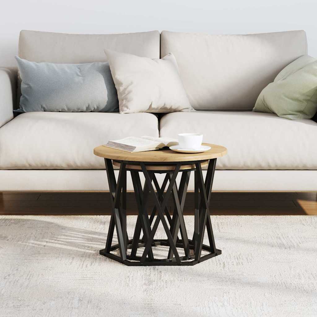 Side Table 2 pcs Artisan Oak Engineered Wood and Steel