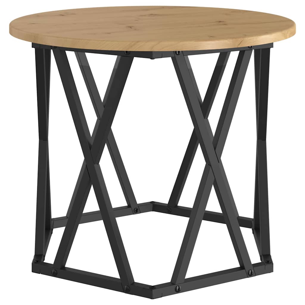 Side Table 2 pcs Artisan Oak Engineered Wood and Steel
