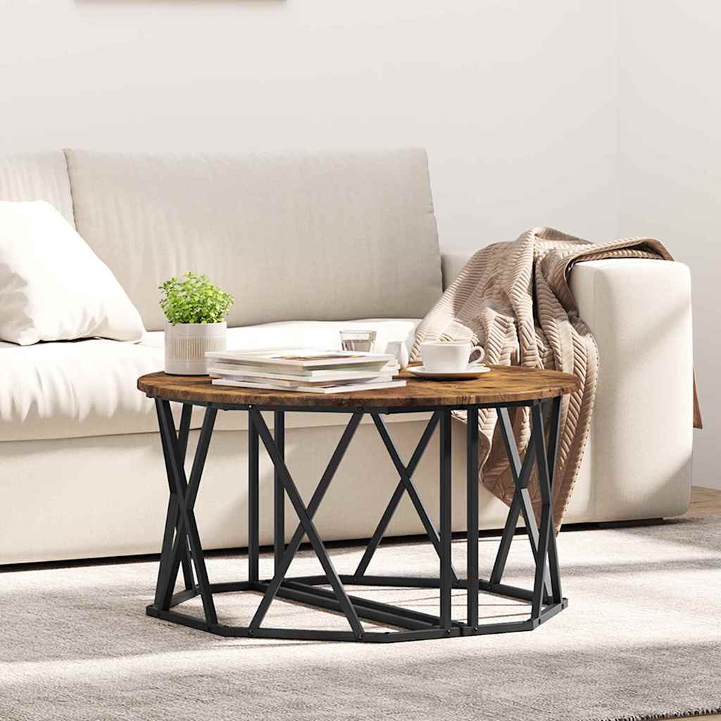 Coffee Table Smoked Oak 80 x 80 x 42 cm