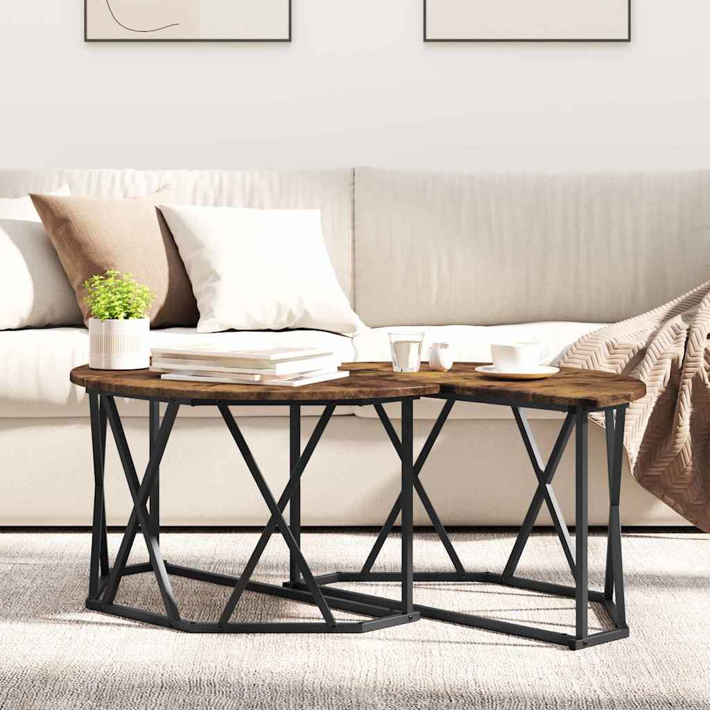 Coffee Table Smoked Oak 80 x 80 x 42 cm