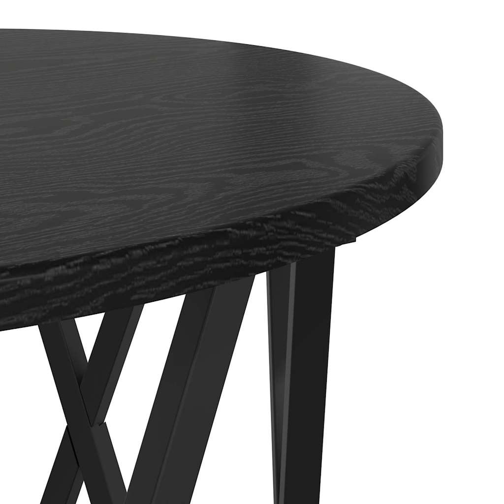 Nesting Side Table 3 pcs Black Oak Engineered Wood and Steel
