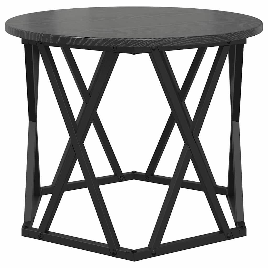 Nesting Side Table 3 pcs Black Oak Engineered Wood and Steel