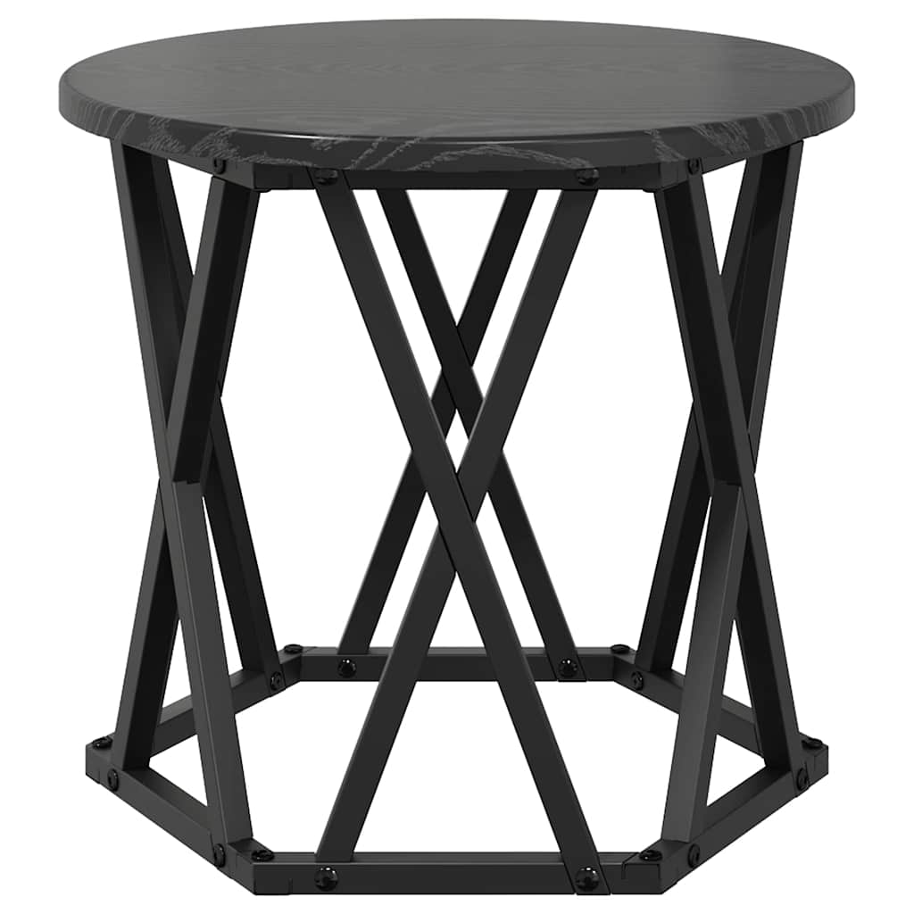 Nesting Side Table 3 pcs Black Oak Engineered Wood and Steel