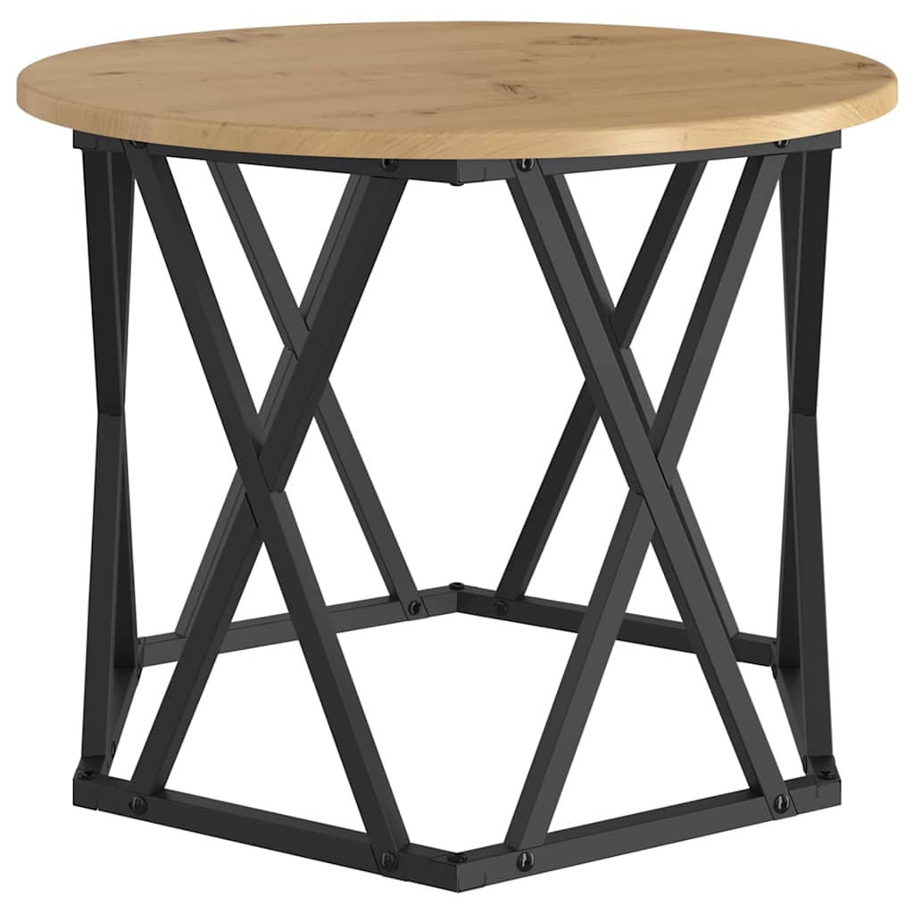 Nesting Side Table 3 pcs Artisan Oak Engineered Wood and Steel