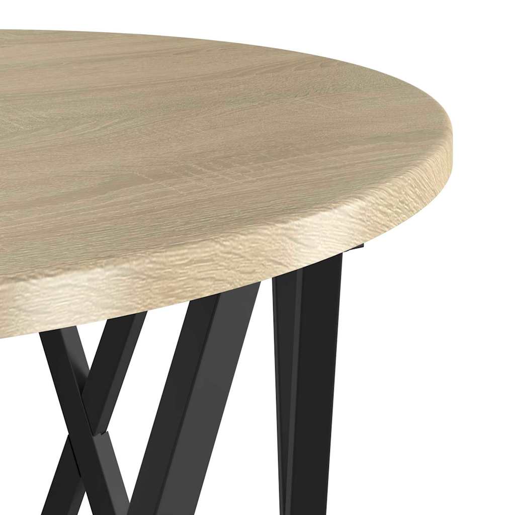 Coffee Table 2 pcs Sonoma Oak Engineered Wood and Steel