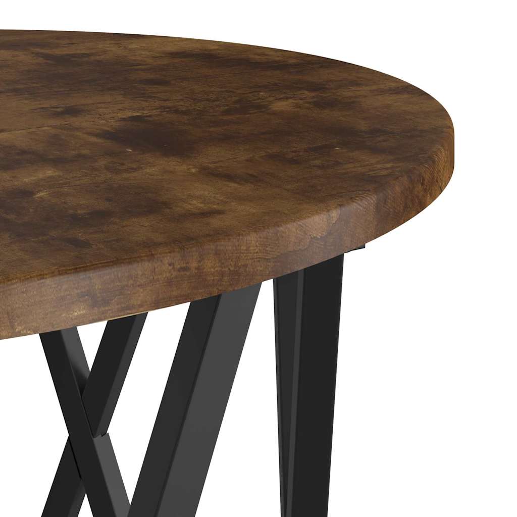Coffee Table 2 pcs Smoked Oak Engineered Wood and Steel