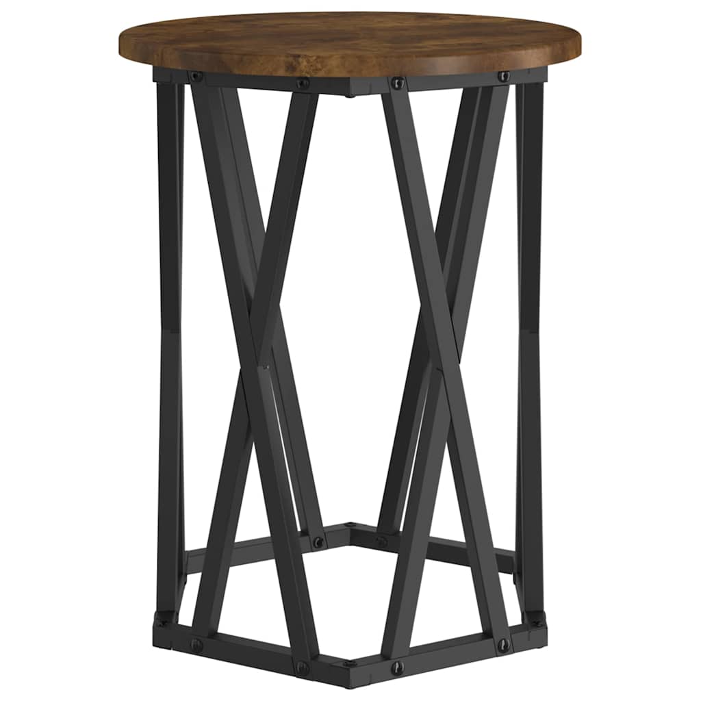 Coffee Table 2 pcs Smoked Oak Engineered Wood and Steel