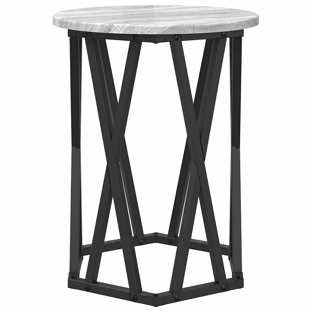 Coffee Table 2 pcs Grey Sonoma Engineered Wood and Steel