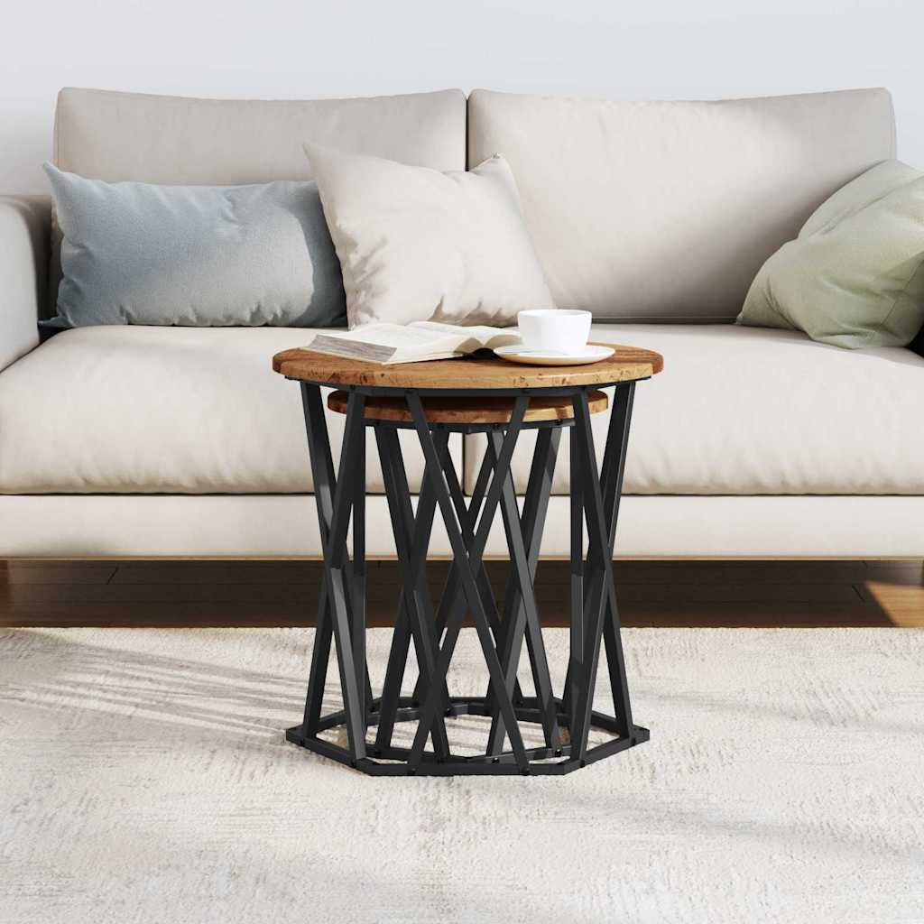 Coffee Table 2 pcs Old Wood Engineered Wood and Steel