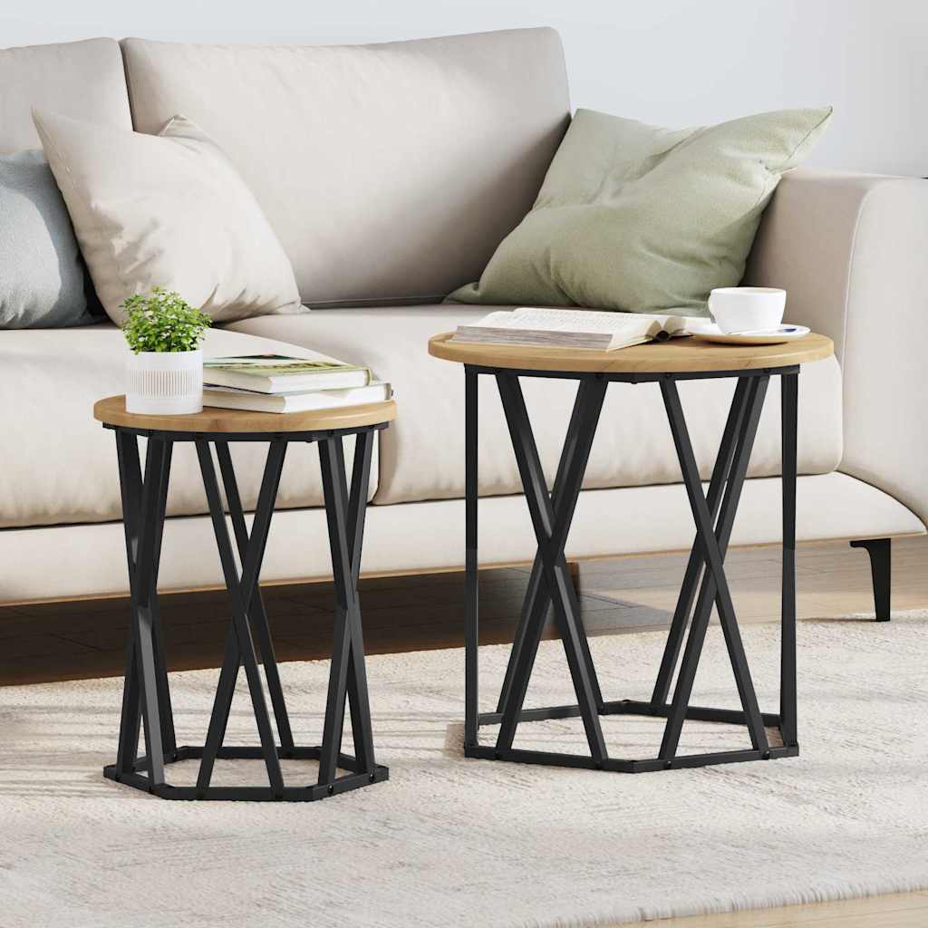Coffee Table 2 pcs Artisan Oak Engineered Wood and Steel