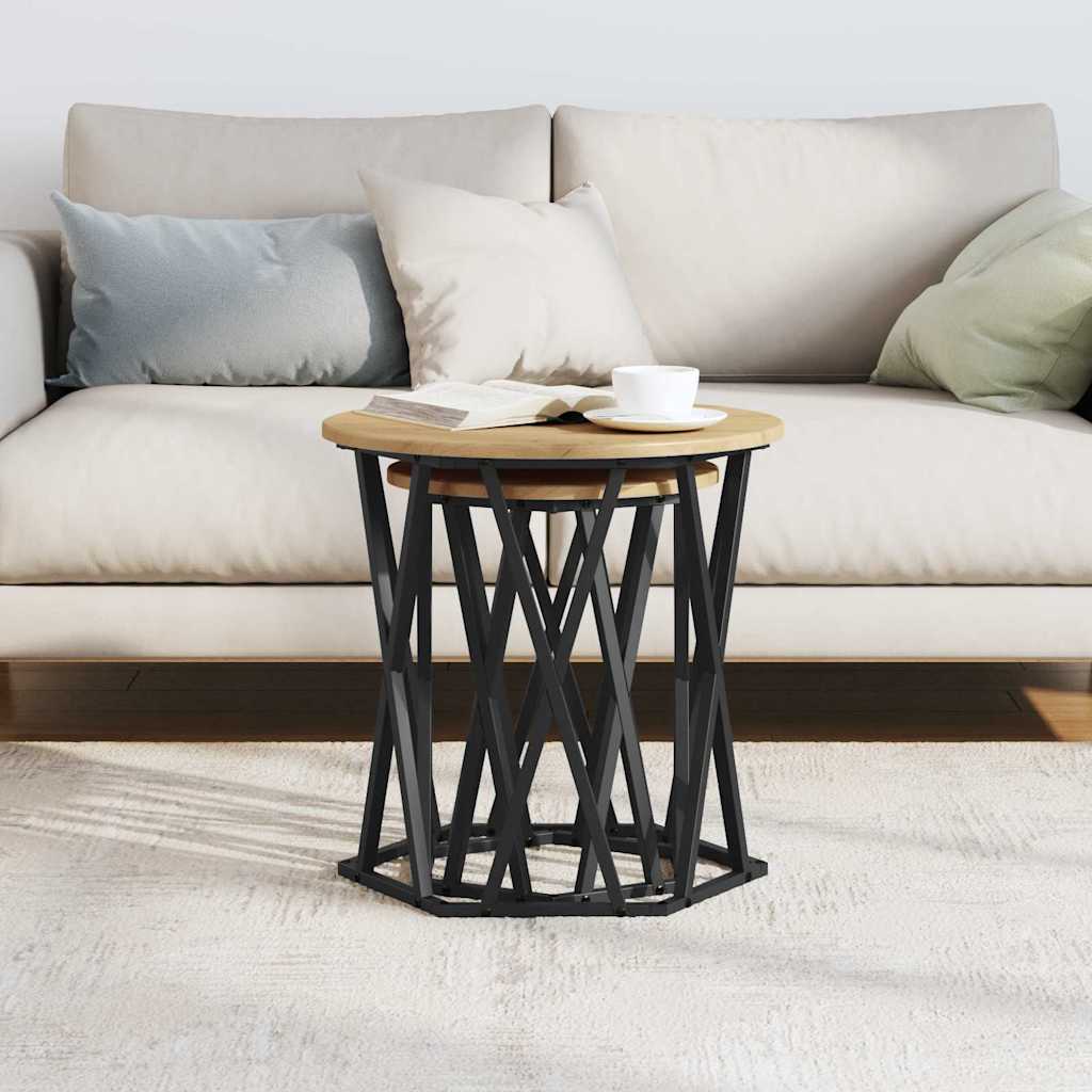 Coffee Table 2 pcs Artisan Oak Engineered Wood and Steel