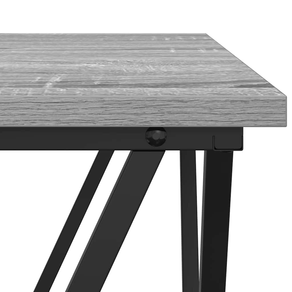 Side Table Set 2 pcs Grey Sonoma Engineered Wood and Steel