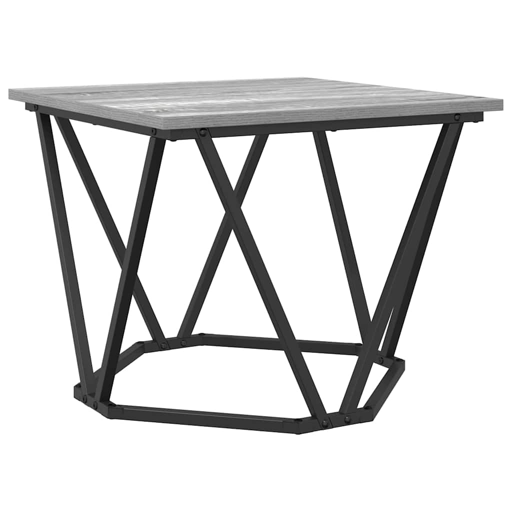 Side Table Set 2 pcs Grey Sonoma Engineered Wood and Steel