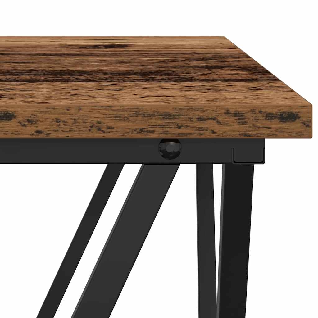 Coffee Table Old Wood 80 x 80 x 45 cm Engineered Wood and Steel