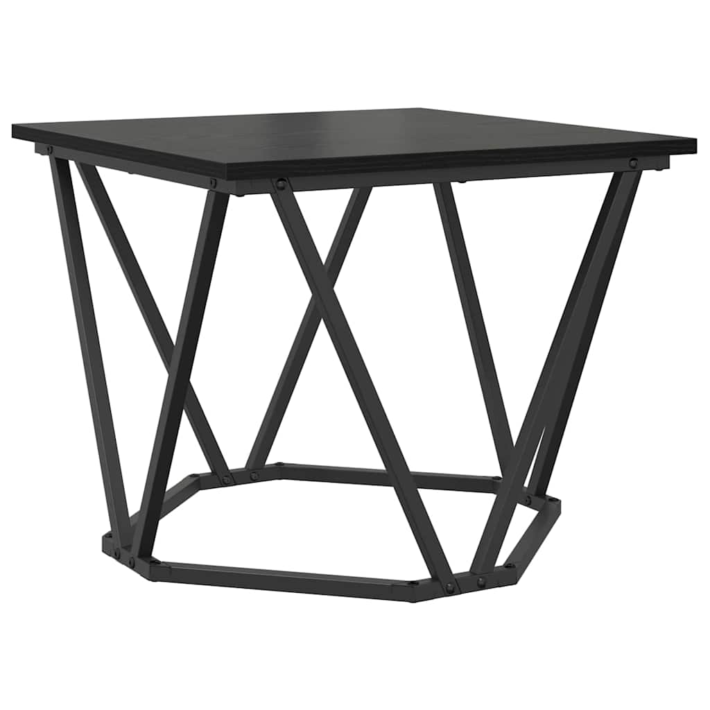 Coffee Table 3 pcs Black Oak Engineered Wood and Steel