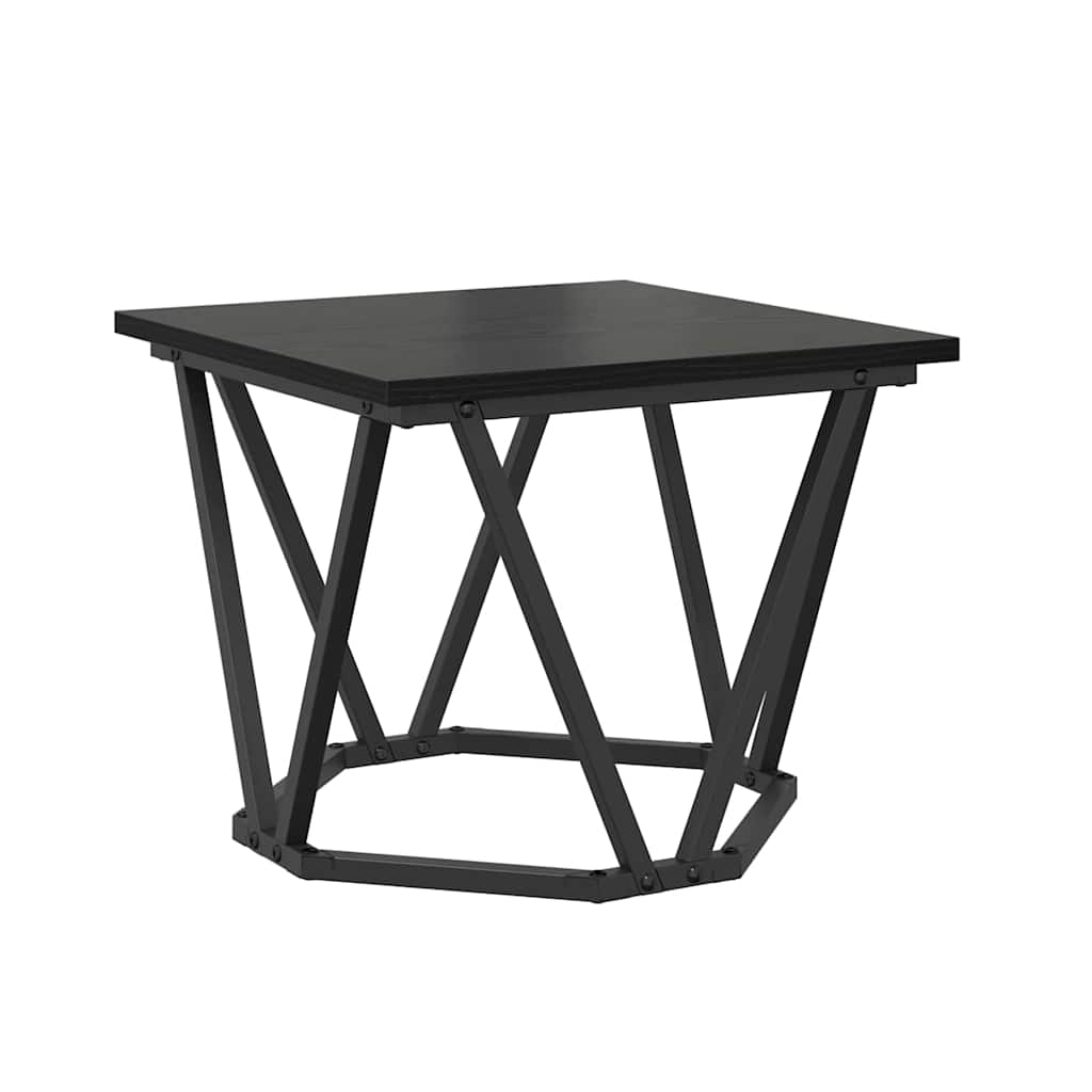 Coffee Table 3 pcs Black Oak Engineered Wood and Steel