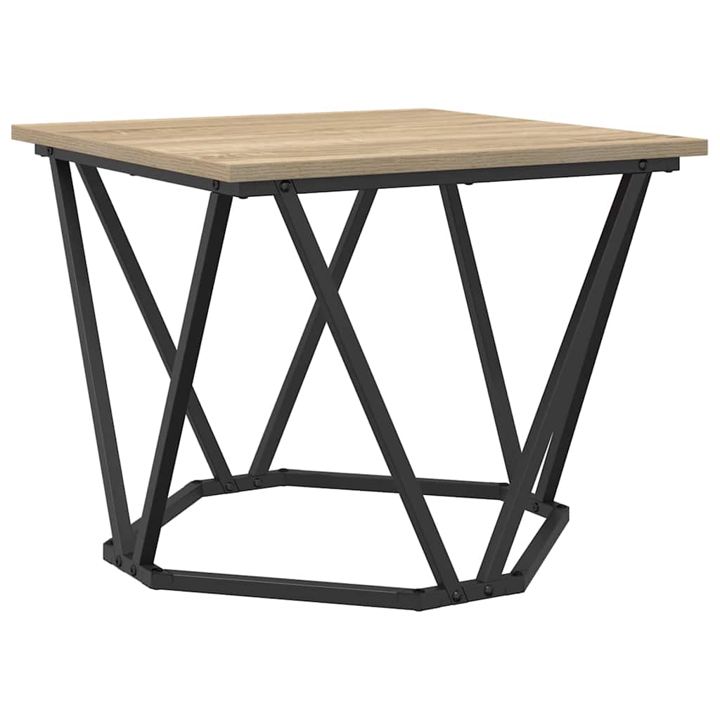 Coffee Table 3 pcs Sonoma Oak Engineered Wood and Steel
