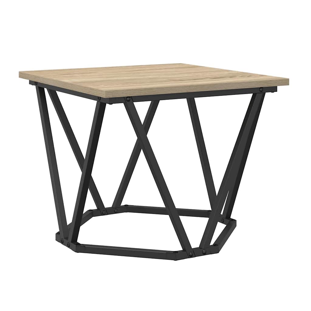 Coffee Table 3 pcs Sonoma Oak Engineered Wood and Steel
