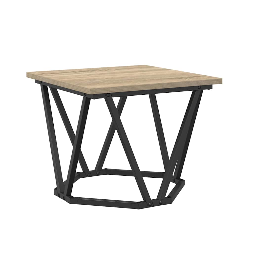 Coffee Table 3 pcs Sonoma Oak Engineered Wood and Steel