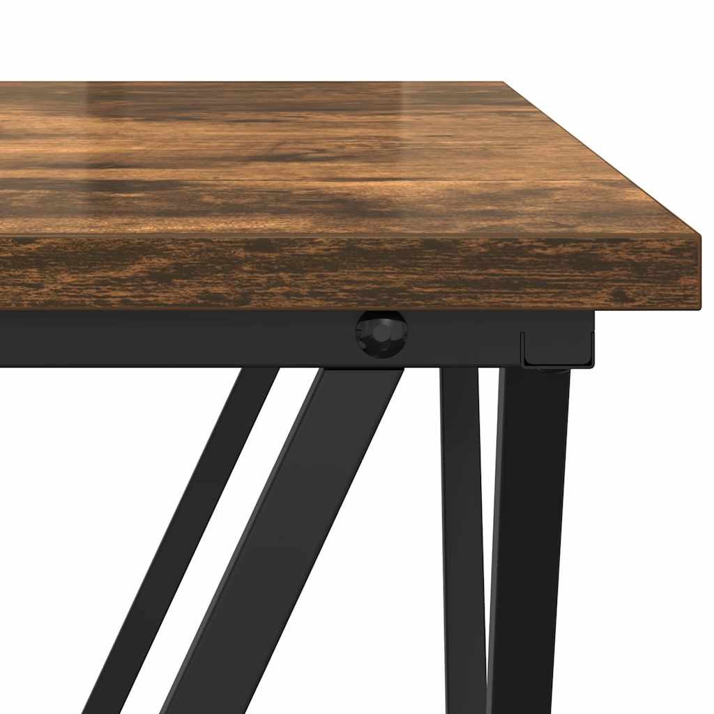 Coffee Table 3 pcs Smoked Oak Engineered Wood and Steel